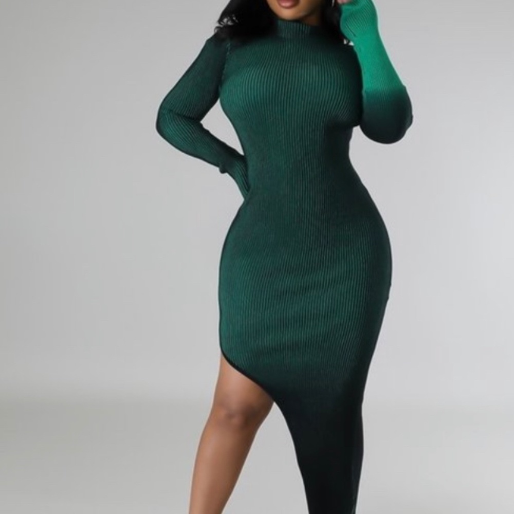 Hunter Green Turtleneck Dress